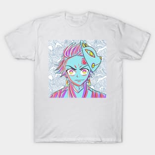 the demon slayer, tanjiro kamado in wallpaper art T-Shirt